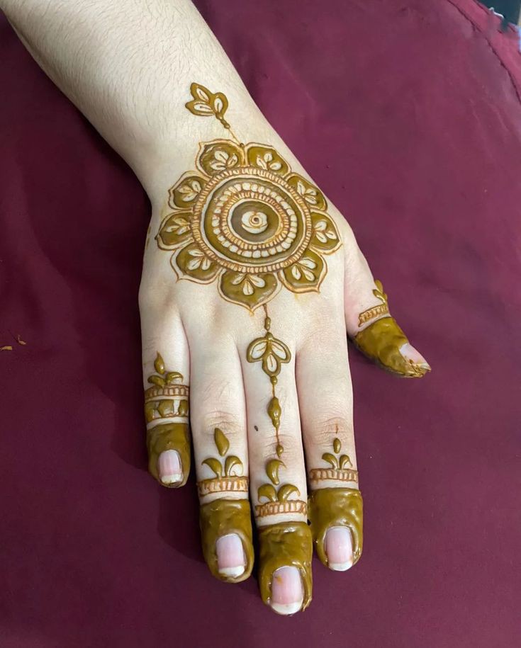 Front Hand simple Mehndi design