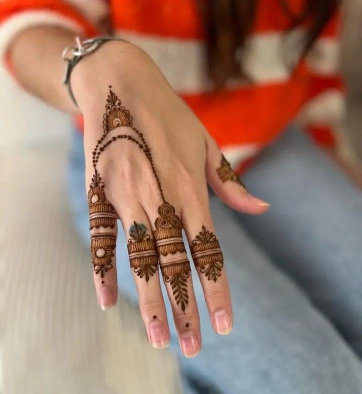 Front Hand simple Mehndi design