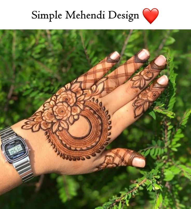 Front Hand simple Mehndi design